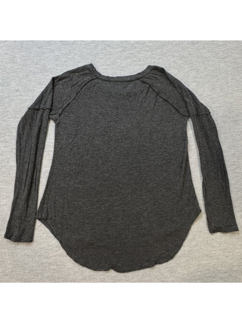 Mornings + Mimosas Graphic Long Sleeve Top Sz XS Dark Gray Relaxed by Well Worn - Picture 5 of 11